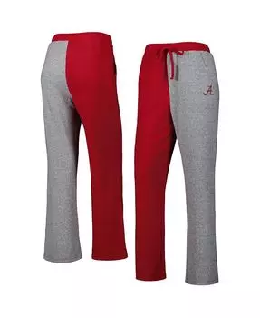 Женские малиново-серые уютные брюки для отдыха с цветными блоками Alabama Crimson Tide Tri-Blend ZooZatz, красный