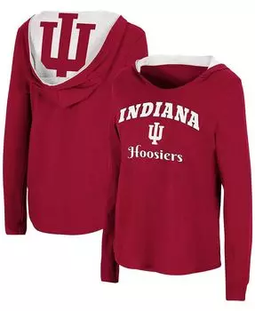 Женские малиновые худи Indiana Hoosiers Catalina, худи, футболка с длинными рукавами Colosseum, красный