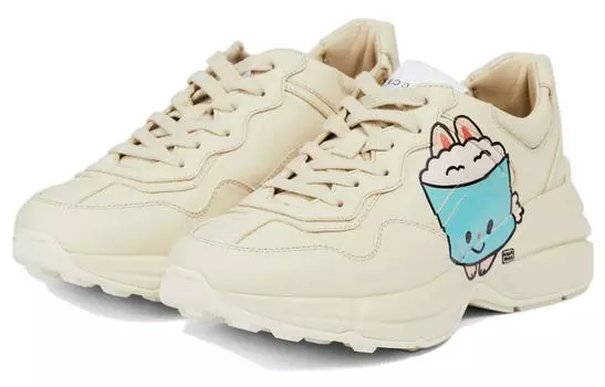 Кроссовки GUCCI Rhyton Chunky Sneakers Women's Low-Top Ivory White