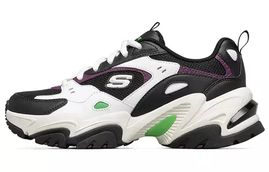 Кроссовки Skechers Stamina V2 Chunky Sneakers Women's Low-Top Black White/Lemon