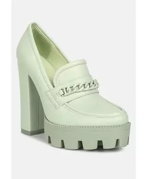 Женские массивные лоферы CORINNE, украшенные цепочкой Rag & Co, зеленый