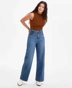 Женские мешковатые джинсы с затягивающейся талией, легкие Levi's, синий