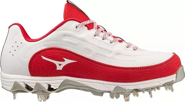 Женские металлические бутсы для софтбола Mizuno 9-Spike Swift 8 Fastpitch, белый/красный