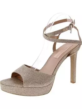 Женские металлические туфли на каблуках с ремешком на щиколотке Ai Pnina Tornai, цвет rose gold glitter