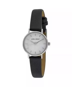 Женские мини-тонкие черные часы с полиуретановым ремешком, 26 мм Laura Ashley, черный