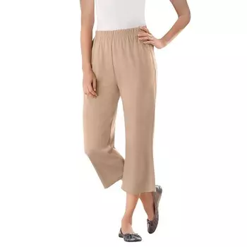 Женские миниатюрные 7-дневные вязаные капри больших размеров для женщин Woman Within, цвет New Khaki