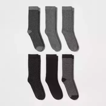 Женские многоцветные носки 6 пар Crew Socks - A New Day