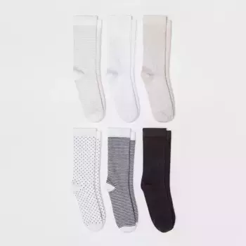 Женские многоцветные носки 6 пар Crew Socks - A New Day