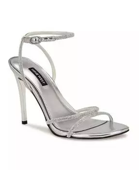 Женские модельные босоножки Missey на каблуке-шпильке с открытым носком Nine West, серебро