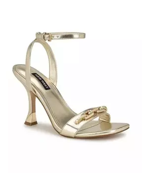 Женские модельные босоножки Neela с квадратным носком и зауженным каблуком Nine West, золото