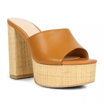 Женские модельные босоножки Rag & Co Shuri на блочном каблуке, цвет Tan