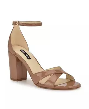 Женские модельные босоножки с открытым носком на блочном каблуке Saile Nine West, белый