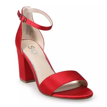 Женские модельные босоножки SO на каблуке, красный