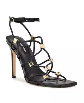 Женские модельные босоножки Tenor на каблуке с запахом щиколотки Nine West, черный