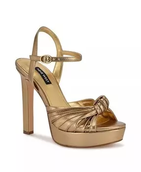 Женские модельные босоножки Winne с открытым носком на блочном каблуке Nine West, золото