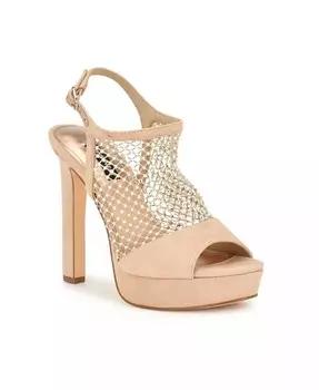 Женские модельные босоножки Wohmah на каблуке-шпильке с украшением Nine West, бежевый