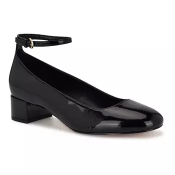 Женские модельные туфли Nine West Amaize на блочном каблуке с ремешком на щиколотке, цвет Black Patent