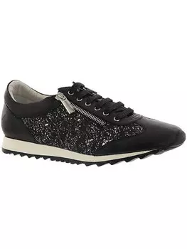 Женские модные кроссовки на шнуровке с двойной молнией Fedro Amalfi by Rangoni, цвет Black/Silver