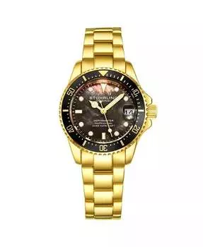 Женские модные кварцевые часы Diver Depth master 3950L, диаметр 32 мм Stuhrling, черный