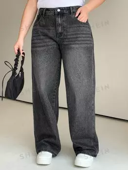 Женские модные свободные широкие джинсы больших размеров Dazy Petite размера плюс Dazy, черный