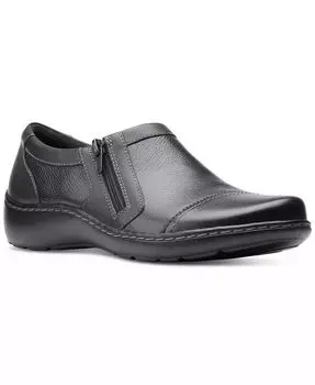 Женские мокасины Cora Giny с мягкой подкладкой на молнии Clarks, черный