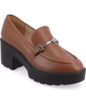 Женские мокасины Kezziah Platform Lug Loafer Journee Collection, коричневый