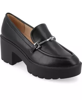 Женские мокасины Kezziah Platform Lug Loafer Journee Collection, черный