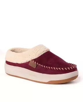 Женские мокасины с кленовым носком, домашние тапочки Dearfoams, красный