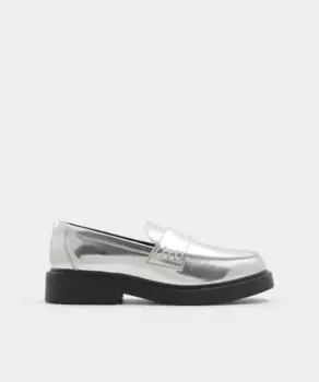 Женские мокасины с круглым носком Aldo, серебряный