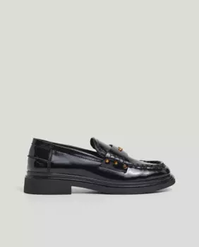 Женские мокасины с металлическим логотипом Pepe Jeans, черный