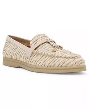 Женские мокасины Sadrine Slip из льна Anne Klein, коричневый/бежевый