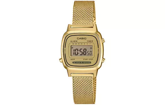 Женские молодежные золотые часы LA670WEMY-9 CASIO