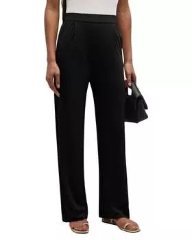 Женские мягкие брюки на ощупь в цвете Noir Majestic Filatures