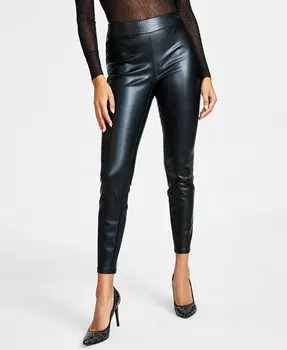 Женские мягкие леггинсы из искусственной кожи Bar III, черный