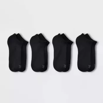 Женские мягкие спортивные носки 4 пары No Show - All In Motion, цвет Black