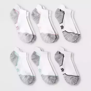 Женские мягкие спортивные носки Active Striped 6 пар без язычка - All In Motion, цвет White