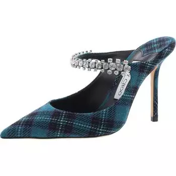 Женские мюли Bing 100 со стразами и острым носком Jimmy Choo, цвет peacock