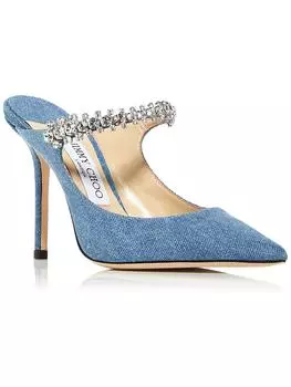 Женские мюли Bing 100 со стразами и острым носком Jimmy Choo, цвет denim
