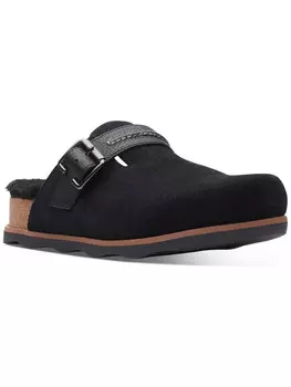 Женские мюли Brynn из искусственного меха Clarks, цвет Black Suede