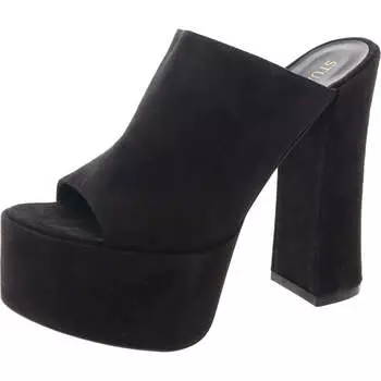 Женские мюли из искусственной замши Stuart Weitzman, черный