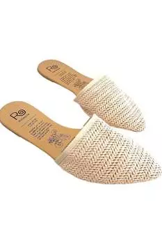 Женские мюли крючком бежевого цвета Rollasole