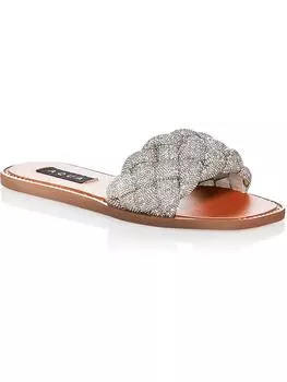 Женские нарядные босоножки-слайды AQ-IVY с заклепками Aqua, цвет clear