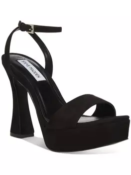 Женские нарядные сандалии на платформе с ремешком на щиколотке Steve Madden, цвет Black Nubuck