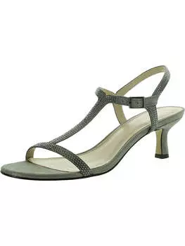 Женские нарядные сандалии с Т-образным ремешком и стразами PELLE MODA, цвет pewter