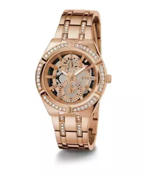 Женские наручные часы Allara многофункциональные скелетон золото GW0604L3 Guess, коричневый