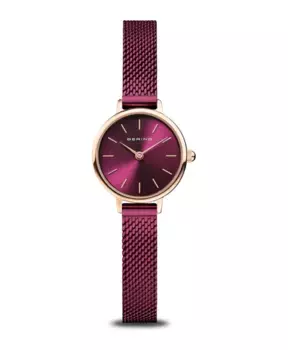 Женские наручные часы классические золото с миланским браслетом 11022-969 Bering, фиолетовый