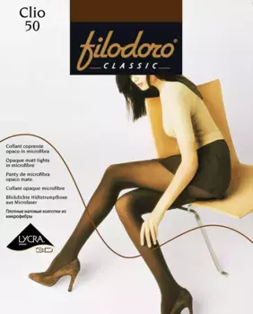 Женские непрозрачные трусики Filodoro из микрофибры плотностью 50 ден, черный