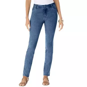 Женские невидимые эластичные джинсы-скинни Roaman больших размеров Iconic Roaman's, цвет Medium Wash