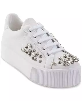 Женские низкие кеды на шнуровке с украшением Vina KARL LAGERFELD PARIS, белый