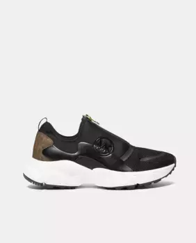 Женские низкие кеды Sami Zip Trainer на молнии спереди Michael Michael Kors, черный